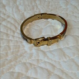 Michael Kors Gold and Brown Belt Bangle Bracelet